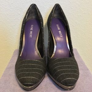 Nine West Pinstripe Heels Size 4